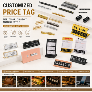 Espositore per Cartellini Prezzi Regolabile con Base in Alluminio Nero/Oro, Superficie Non Rivestita per Negozi di Gioielli, Supermercati, Panetterie - Product Image 6