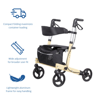 Déambulateur en aluminium Relaxsmith pour personnes âgées, avec siège, sac de rangement, hauteur réglable, certifié CE, léger et sûr