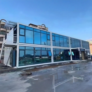 Casa Contenedor Prefabricada de Estilo Moderno de Mediados de Siglo, Material Ecológico Reciclable para Espacio de Oficina en Obras de Construcción al Aire Libre - Product Image 2