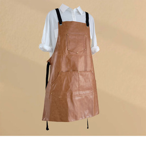 Grembiule alla Moda in Pelle PU Marrone, Abbigliamento da Lavoro Unisex per Tecnici delle Unghie, Giardinieri, <span class=keywords><strong>Pittori</strong></span>, Parrucchieri e Negozi di Tè al Latte - Product Image 4