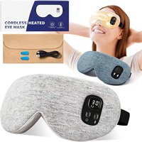 Masque chauffant rechargeable pour les yeux secs, coussin chauffant pour les yeux sans fil lavable, amovible pour le nettoyage et 2 coques remplaçables OEM