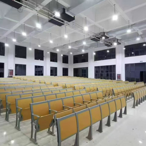 Style planche de <span class=keywords><strong>bois</strong></span> avec tableau d'écriture salle de classe universitaire avec bureaux et chaises connectés chaises de salle de classe scolaire - Product Image 4