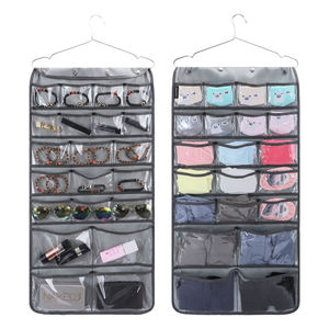 Organisateur suspendu double face à 42 poches pour bijoux, maquillage, rangement de placard, pour nœuds, chaussettes, sous-vêtements - Product Image 1