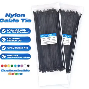 Bridas de nailon autoblocantes en miniatura de 12 pulgadas, 2,8x300mm, 18 lb, fábrica personalizada, blanco, negro, rojo, amarillo, azul, verde, correas de alambre