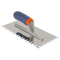 Couteau à carrelage industriel en acier inoxydable 280x130mm avec poignée ergonomique en TPR, épaisseur 0,7mm, pour le placage et la construction