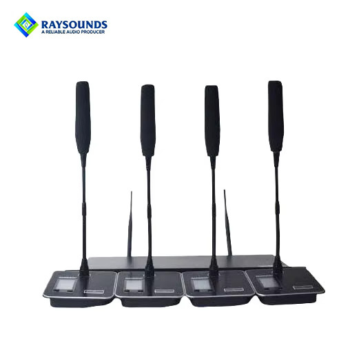 4 in 1 Wireless Condenser Gooseneck Microphone Portable Noise Cancelling Desktop Microphone for Stage & Conference Room
