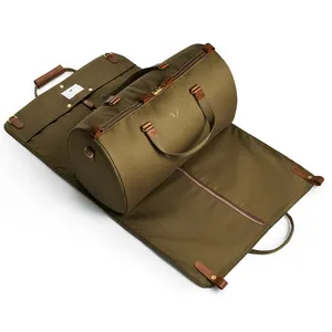 高级帆布服装行李袋手提袋商务旅行悬挂行李箱可转换旅行服装袋