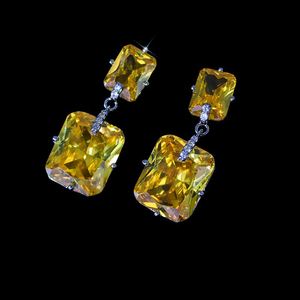 HIBRIDE, diseño cuadrado a la moda, pendientes de gota para fiesta de boda para mujer, joyería de moda CZ para mujer, accesorios Boucle D'oreill - Product Image 4