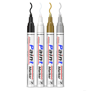 Wholesale Quick-drying Paint Marker Assorted 4 Regular Colors Wearable Tip Oil Based Paint <b>Pen</b> Set with <b>Refill</b> Ink - Product Image 1
