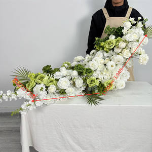 DKB Venta al por Mayor de Fábrica, Decoración de Flores Artificiales, Camino de Mesa con Flores Azules en Colores Personalizados para Bodas, Eventos de Regreso a Clases - Product Image 3