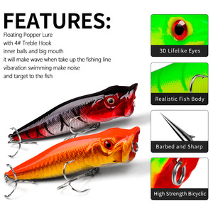 Leurre de pêche flottant de qualité supérieure, 12 g, design imprimé, pour la pêche en lac, en rivière et en ruisseau, ciblant le poisson-chat et le brochet, en plastique ABS rigide - Product Image 4