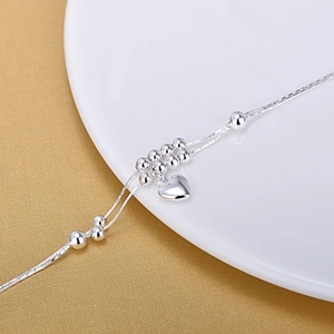 Argento 925 Doppio Strato Catena di Torsione di Modo Del Braccialetto 925 Sterling Silver Big Braccialetto di Fascino Del Cuore Per I Monili Delle Donne - Product Image 2