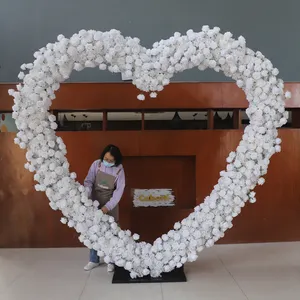 Arco de flores en forma de corazón para boda, decoración de arco de flores, telón de fondo, arco de corazón, venta al por mayor, novedad de 2017