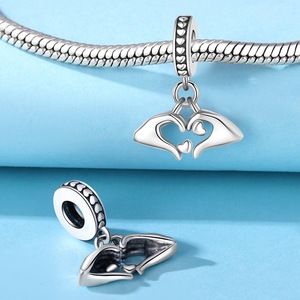 Copper Heart <b>Charm</b> Dangle Bead Love Lock Key Enamel CZ Jewelry Fit Bracelet Women Valentine's Day Gift - Product Image 2