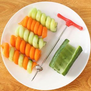 Manual <b>Vegetable</b> Spiralizer Eco-friendly Food Grade Rotary Salad <b>Chopper</b> with Screw Handle Carving Knife <b>for</b> <b>Vegetables</b> - Product Image 2