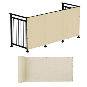 Paravent <span class=keywords><strong>extérieur</strong></span> <span class=keywords><strong>extensible</strong></span> beige pour balcon et terrasse, écran d'intimité, filets d'ombrage - Product Image 6