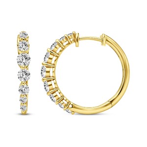 Boucles d'oreilles créoles en diamant de laboratoire taille ronde pour femme, couleur VVS VS EF, en argent sterling 925, or 10KT 14KT 18KT, bague de fiançailles - Product Image 6