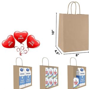Sac cadeau de haute qualité avec poignées, taille moyenne, sac en papier kraft en vrac, sac en papier kraft écologique et durable, sac en papier avec logo imprimé personnalisé - Product Image 3