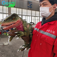 Marionnettes de dinosaures bébés T-Rex animatroniques réalistes contrôlées à la main, en vente, directement de l'usine