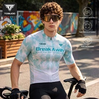 Tenue de cyclisme d'été pour homme, légère, respirante, à séchage rapide, maillot de vélo à manches courtes en nylon/cachemire 92g, très élastique, pour la route