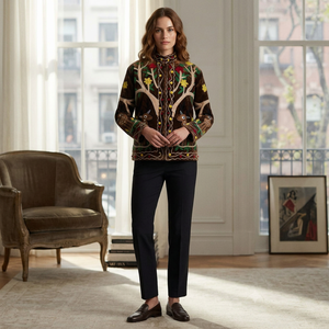 Chaqueta Suzani Marrón Oscuro para Mujer con Bordado Floral, Estilo Boho Chic, Prenda Exterior Étnica, Abrigo Artesanal de Inspiración Vintage - Product Image 1