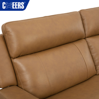 MANWAH CHEERS Modernes 5-Sitzer Elektrisches Relaxsofa-Set Modulares Ecksofa L-förmig Echtleder Wohnzimmermöbel