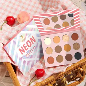 Paleta de sombras nude Matt para olhos, acabamento brilhante à prova d'água de longa duração, disponível em várias cores, etiqueta personalizada, mais recente por atacado