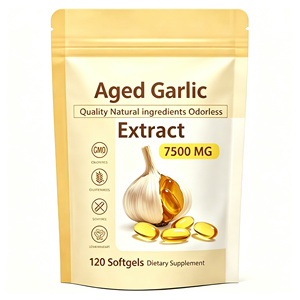 Extrait d'ail vieilli en gélules souples, riche en antioxydants, haute puissance, biologique, sans gluten, 120 unités, OEM/ODM, pour l'immunité et l'énergie des adultes - Product Image 1