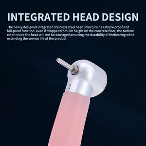 Высокоскоростной стоматологический наконечник с одним распылением воды с электрическим источником питания и розовой пластиковой ручкой - Product Image 3