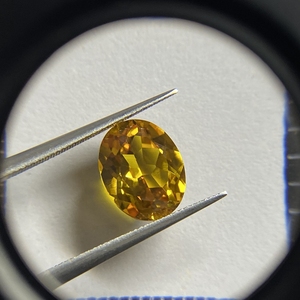HQ GEMS 5A calidad 21 # amarillo dorado corte ovalado corindón piedra preciosa corindón sintético zafiro - Product Image 2