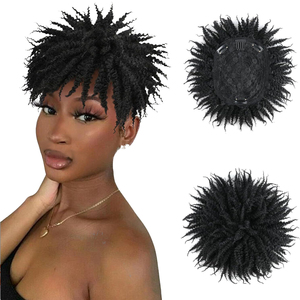 Perruque toupet confortable de 70g à clipser, <span class=keywords><strong>dreadlocks</strong></span> courtes, afro crépu, pour hommes et femmes, pour un usage quotidien - Product Image 1