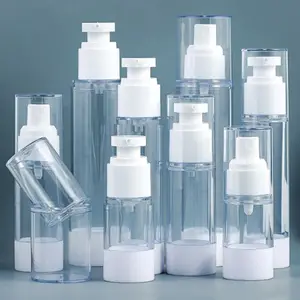 15ml 30ml 50ml lüks beyaz Serum losyon PP pompa sprey plastik kozmetik havasız pompa şişesi