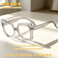 Montures de lunettes optiques surdimensionnées pour femmes, verres sur mesure anti-radiation et anti-lumière bleue pour femmes