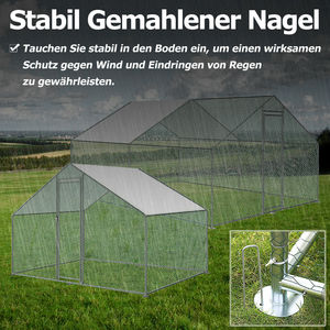 Recinto per Polli in Metallo Zincato a Forma di Arco con Copertura Impermeabile per Allevamento di Galline, Anatre e Conigli in Giardino - Product Image 3