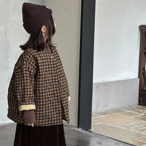 Giacca Invernale Casual per Bambini Stylefish, Modello a Quadri Traspirante in Misto Poliestere/Cotone, Design Trapuntato con Collo Rotondo - Product Image 6