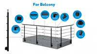 HJ Prima – Barrière de sécurité ronde en acier inoxydable de style moderne, design de barre de protection robuste, qualité supérieure directe usine