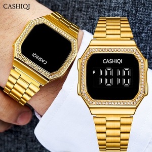 CASHIQI CA073 2021 Nuovo <span class=keywords><strong>Orologio</strong></span> Digitale LED con <span class=keywords><strong>Touch</strong></span> <span class=keywords><strong>Screen</strong></span>, Cinturino in Acciaio Inossidabile, <span class=keywords><strong>Orologio</strong></span> Elettronico Quadrato Luminoso alla Moda - Product Image 1