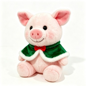 Peluche cochon personnalisée, animal en peluche cochon, adorable cochon rose en peluche, poupée cochon assise en peluche - Product Image 4