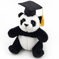 Nuevo Peluche de Panda de Graduación de 27 cm, Relleno de Algodón PP, Panda Sentado con Birrete de Doctor, Recuerdo Universitario