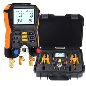 Manomètre numérique filaire 1/4'' avec 2 sondes à pince pour la mesure de la température et des pressions des systèmes de climatisation R410a, R134a, R22, etc. - Product Image 3