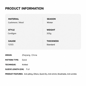 <span class=keywords><strong>Cardigan</strong></span> <span class=keywords><strong>con</strong></span> Cappuccio e Zip in Cashmere 100% della Mongolia Interna, 12GG, Giacca Lavorata a Maglia di Lusso per <span class=keywords><strong>Donna</strong></span>, Maglione Minimalista Senza Tempo - Product Image 4