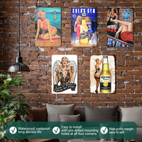 Plaque Métallique Personnalisée Rétro Décoration Murale Art Vintage Fabricant Grossiste Plaque Métallique Vintage Images Pin-up Girl pour Bar Maison Club Affiche Métallique