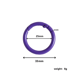 Khóa móc tròn kim loại 33mm, dạng lò xo, vòng tròn mở, móc khóa, dùng cho túi da, dây đeo, dây xích, khóa cài, kẹp - Product Image 2