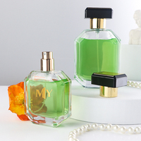 Meilleures ventes : Flacon de parfum de luxe vide en verre, 50ml 100ml, forme octogonale découpée au couteau, avec pulvérisateur à pompe et estampage à chaud, pour diffuseur à bâtonnets