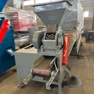 Automatische Ijzer Deponeringen Poeder Iron Dust Houtskool Verpulverd Kolen Slib Ronde Roller Bal Pers Schimmel Bal Briket Machine