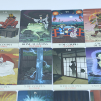 Jeu de cartes de tarot personnalisées avec boîte cadeau et pochette, fabrication OEM, impression couleur intégrale, usine d'impression de cartes d'oracle et de tarot