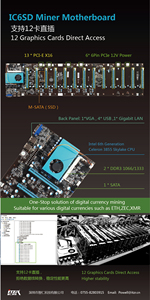 13 GPU placa base IC6SD para la <span class=keywords><strong>miner</strong></span>ía tarjetas de Gráficos Intel DDR3 minero de BTC minero Bitcoin placa base - Product Image 2