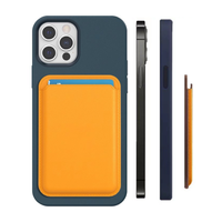 Casing Ponsel Kulit dengan Logo Kustom, Magnet Kuat, Tempat Kartu, dan Penyangga untuk 17 16 15 14 13 12 Pro Max