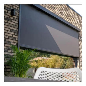 맞춤형 자동 파티오 블라인드 전기 전동 무선 정전 패브릭 롤러 지퍼 그늘 방풍 야외 창 그늘 내장 - Product Image 1