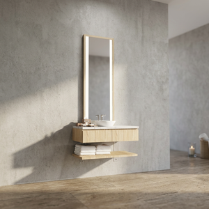 Ensemble de meubles de salle de bain Arion, lavabo, armoire, miroir, design moderne et naturel, pour la maison, la chambre à coucher, l'hôtel - Product Image 4